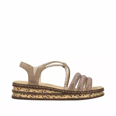 Naisten sandaalit Rieker metalli - Naisten sandaalit ja pistokkaat - 6297790 - 2